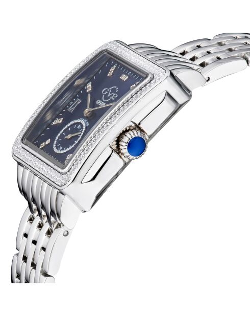 Bari Tortoise Quarzuhr für Damen aus Stahl und Diamanten, 0,09 Karat Silber