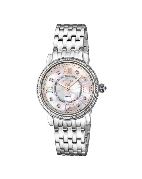Montre Marsala Femme Quartz en Acier & Diamants 0.4 ct argentée