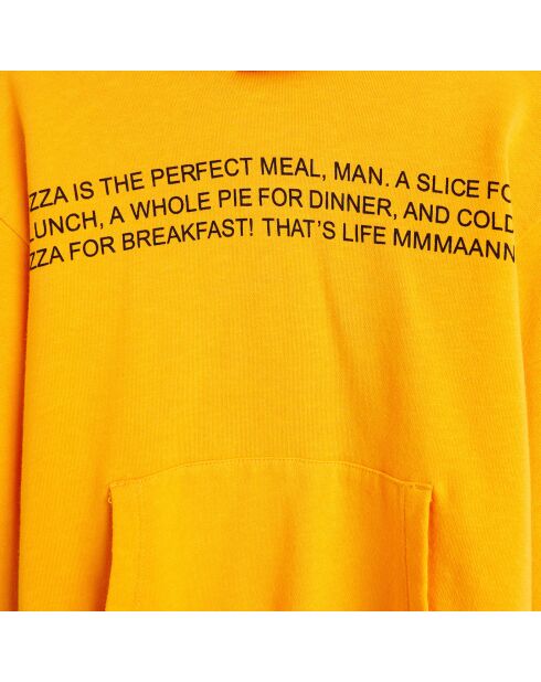 Sweat en Coton à capuche Food inscriptions orange