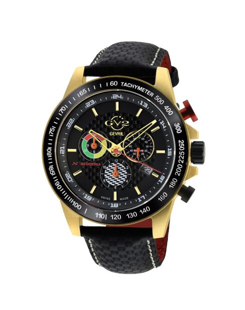 Montre Scuderia Homme Quartz en Cuir noire