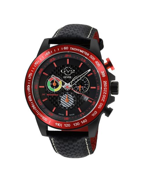 Montre Scuderia Homme Quartz en Cuir noire