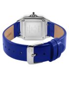 Montre Milan Femme Quartz en Cuir & Diamants 0.456 ct bleue