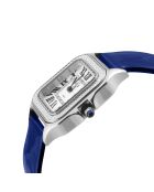 Montre Milan Femme Quartz en Cuir & Diamants 0.456 ct bleue