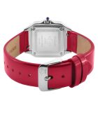 Montre Milan Femme Quartz en Cuir & Diamants 0.456 ct rouge