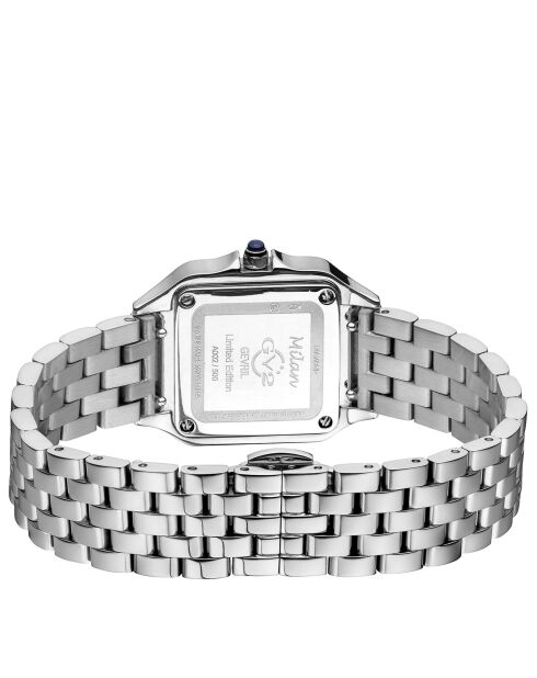 Montre Milan Femme Quartz en Acier & Diamants 0.456 ct argentée