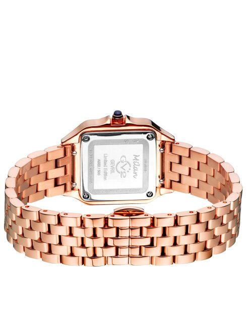 Montre Milan Femme Quartz en Acier & Diamants 0.456 ct rose doré