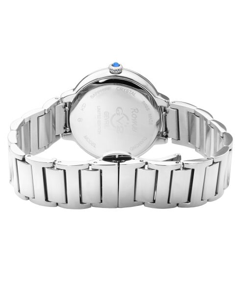 Montre Rome Femme Quartz en Acier & Diamants 0.684 ct argentée