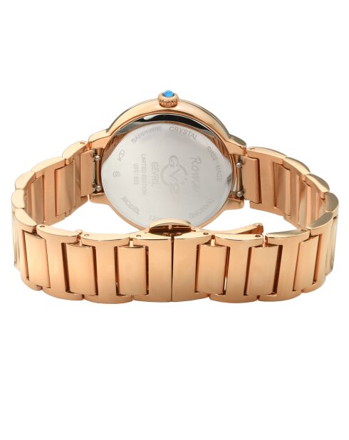 Montre Rome Femme Quartz en Acier & Diamants 0.684 ct rose doré