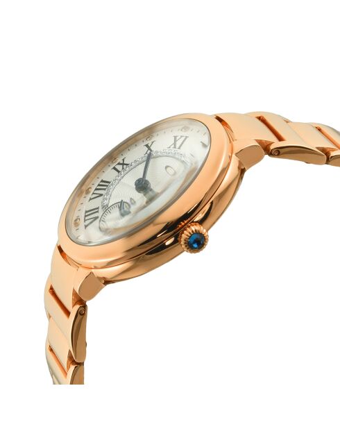 Montre Rome Femme Quartz en Acier & Diamants 0.684 ct rose doré