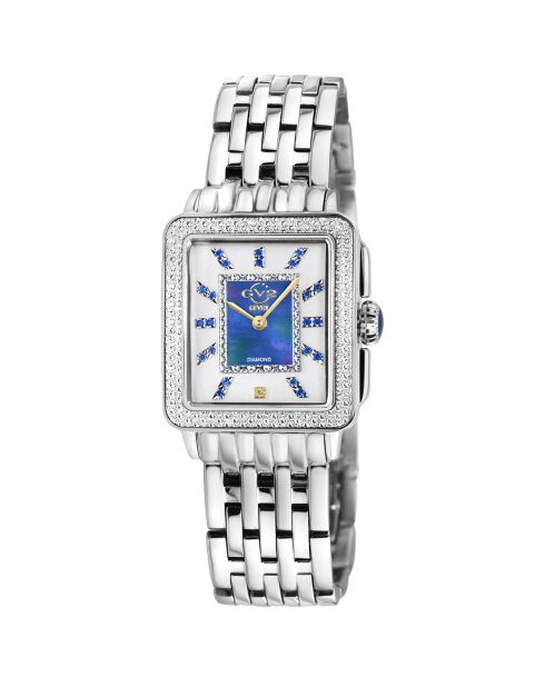 Montre Padova Gemstone Femme Quartz en Acier, Spinelles bleues & Diamant 0.0116 ct argentée