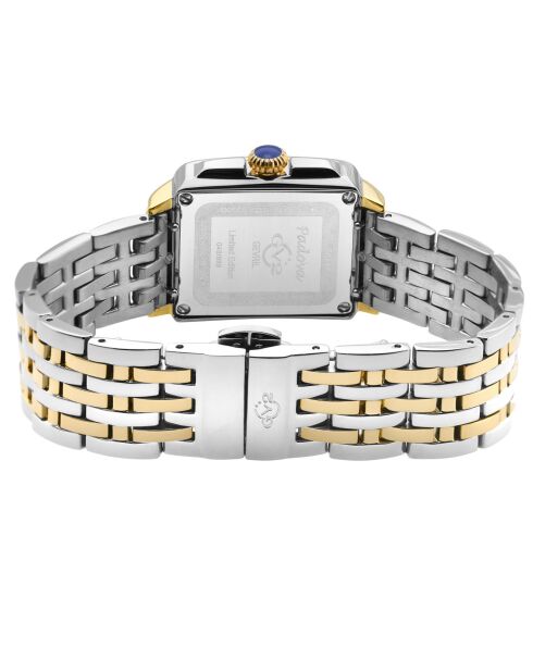 Montre Padova Gemstone Femme Quartz en Acier, Diamant 0.0116 ct & Multi-Pierres argenté/doré