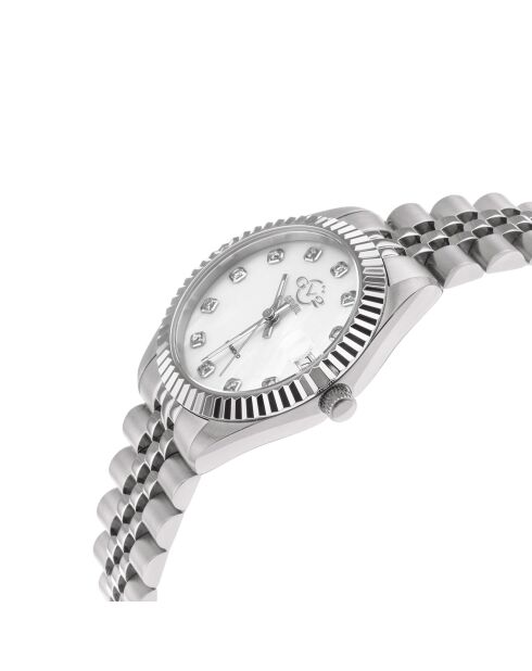 Montre Naples Femme Quartz en Acier & Diamants 1.606 ct argentée