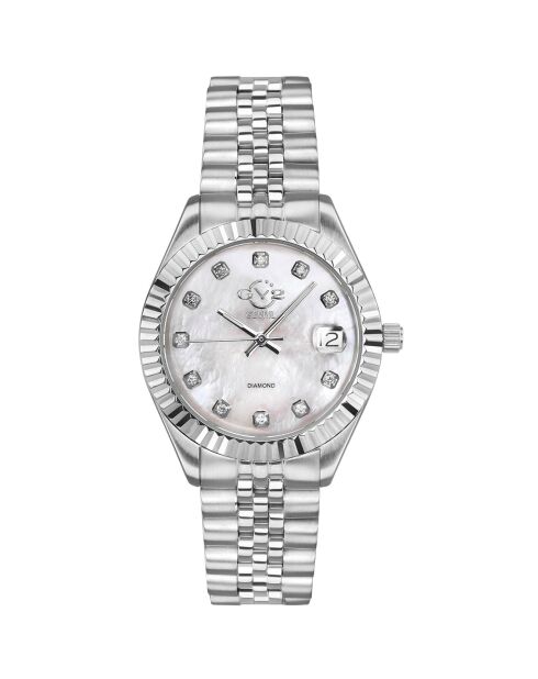 Montre Naples Femme Quartz en Acier & Diamants 1.606 ct argentée