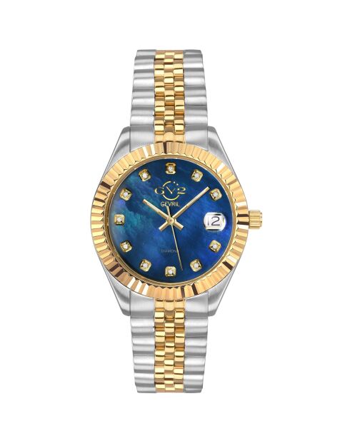 Montre Naples Femme Quartz en Acier & Diamants 1.606 ct argenté/doré