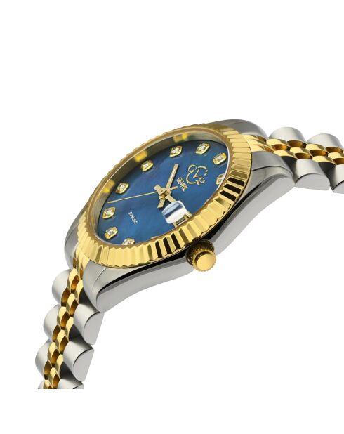 Montre Naples Femme Quartz en Acier & Diamants 1.606 ct argenté/doré