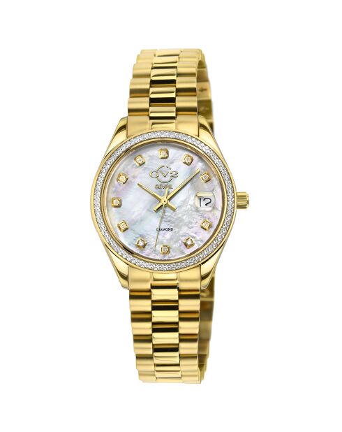 Torino Quarzuhr für Damen aus Stahl und Diamanten, 1,606 Karat Gold