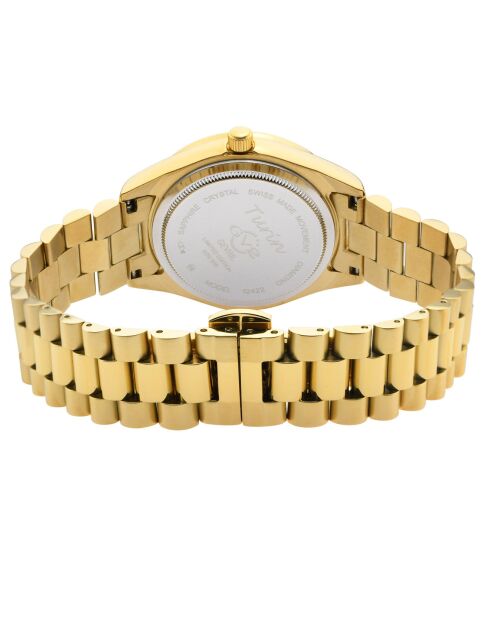 Torino Quarzuhr für Damen aus Stahl und Diamanten, 1,606 Karat Gold