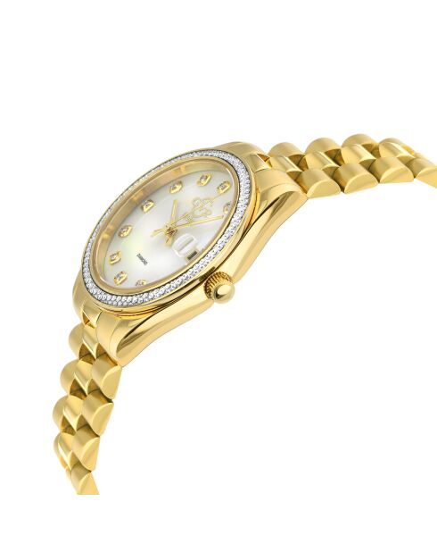 Torino Quarzuhr für Damen aus Stahl und Diamanten, 1,606 Karat Gold