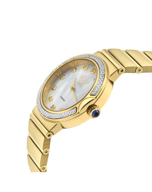 Montre Sorrento Femme Quartz en Acier & Diamants 0.15 ct dorée