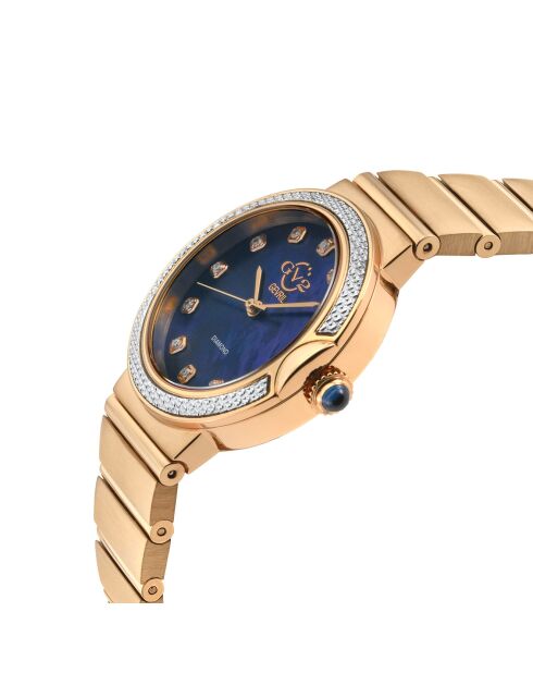 Montre Sorrento Femme Quartz en Acier & Diamants 0.15 ct rose doré