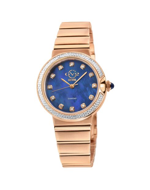 Montre Sorrento Femme Quartz en Acier & Diamants 0.15 ct rose doré