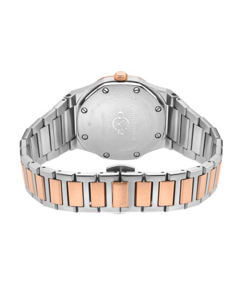 Montre Palmanova Femme Quartz en Acier & Diamants 0.03 ct argenté/rose doré