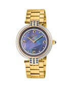 Montre Matera Femme Quartz en Acier & Diamants 0.384 ct  dorée