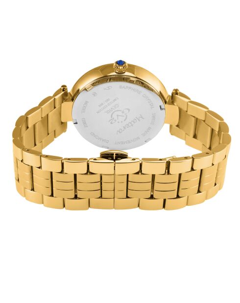 Montre Matera Femme Quartz en Acier & Diamants 0.384 ct  dorée
