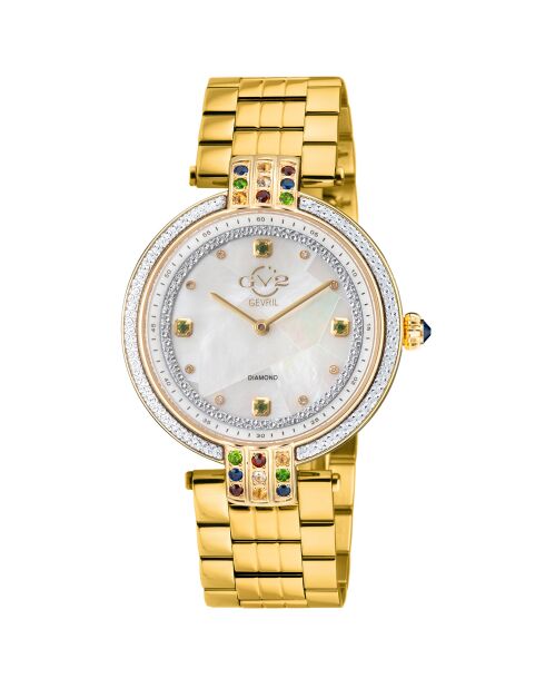 Montre Matera Femme Quartz en Acier & Diamants 0.384 ct  dorée