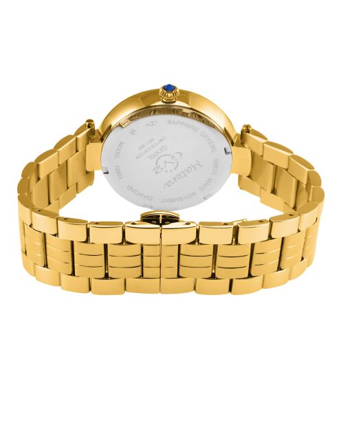 Montre Matera Femme Quartz en Acier & Diamants 0.384 ct  dorée