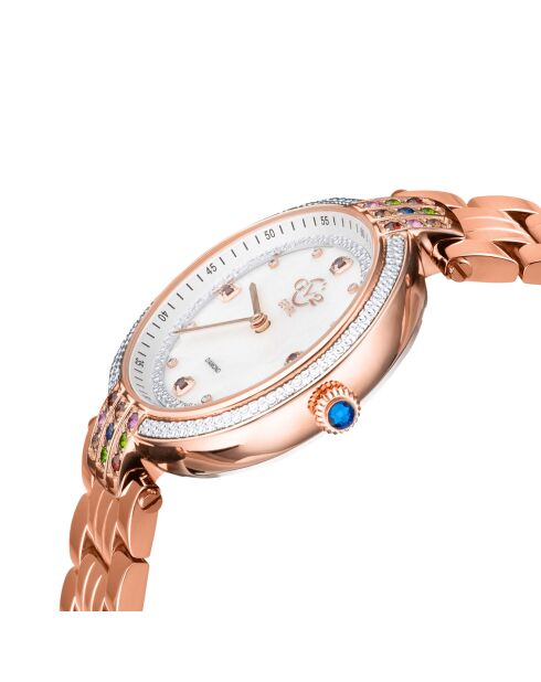 Montre Matera Femme Quartz en Acier & Diamants 0.384 ct  rose doré