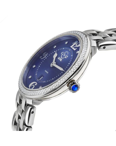 Montre Verona Femme Quartz en Acier & Diamants 0.4 ct argentée