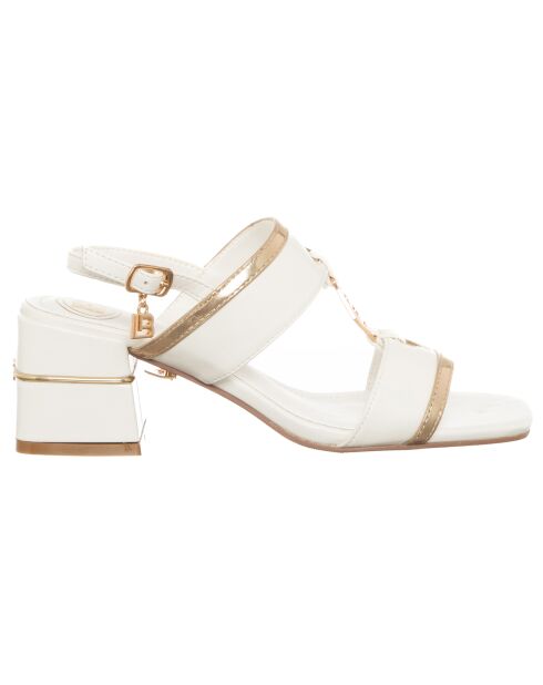 Sandales Unna blanc/doré - Talon 6 cm