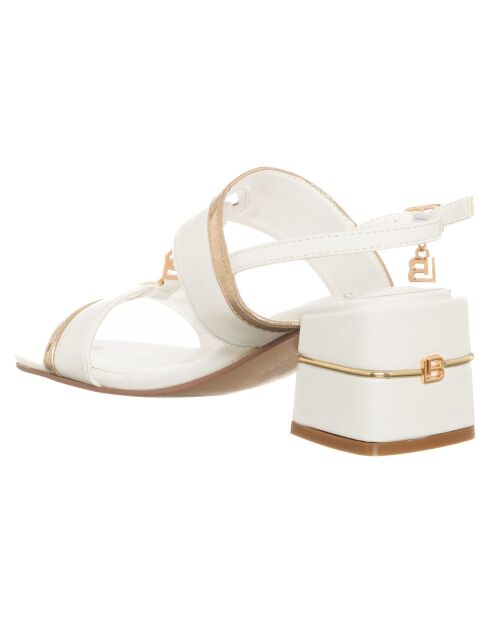 Sandales Unna blanc/doré - Talon 6 cm