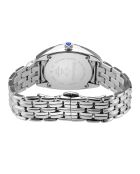 Orologio al quarzo da donna Palermo in acciaio, spinelli neri e diamanti in argento 0,0316 ct
