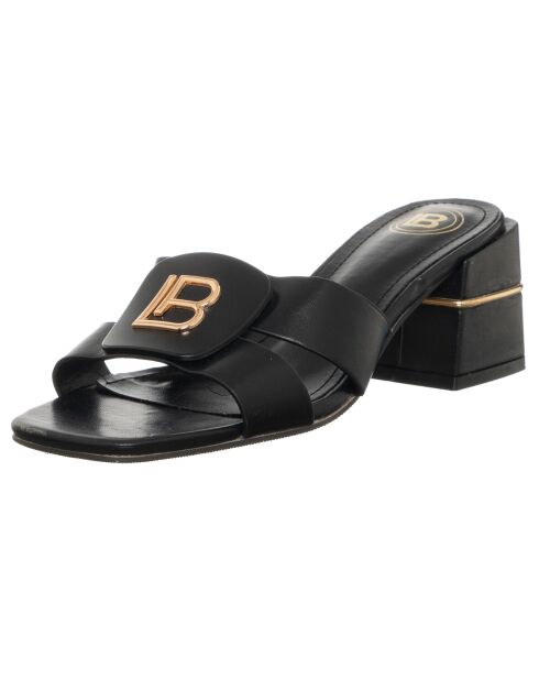 Mules Valia noires - Talon 6 cm