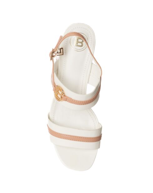 Sandales Iwol blanc/saumon - Talon 6 cm