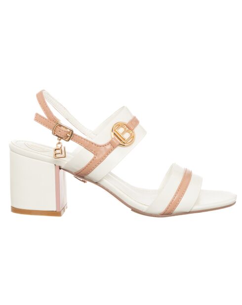 Sandales Iwol blanc/saumon - Talon 6 cm