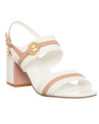 Sandales Iwol blanc/saumon - Talon 6 cm