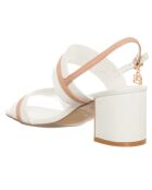 Sandales Iwol blanc/saumon - Talon 6 cm