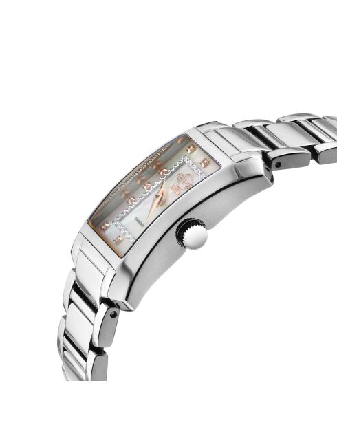 Montre Luino Femme Quartz en Acier & Diamants 1.2 ct argentée