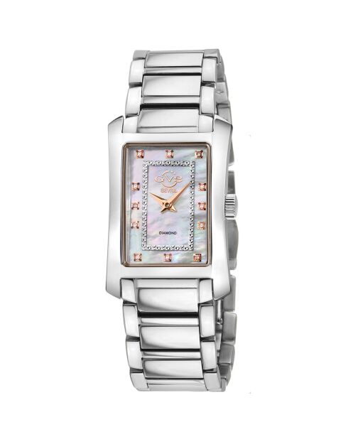 Montre Luino Femme Quartz en Acier & Diamants 1.2 ct argentée