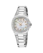 Montre Potente Femme Quartz en Acier & Diamants 0.132 ct argentée