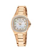 Montre Potente Femme Quartz en Acier & Diamants 0.132 ct rose doré