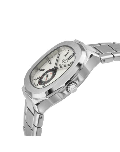 Potente automatisch zilverstalen herenhorloge