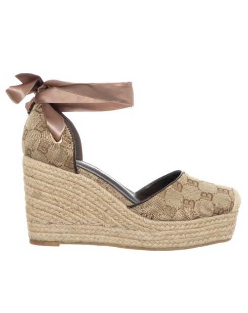 Espadrilles Tia beige/marron - Talon 9.5 cm