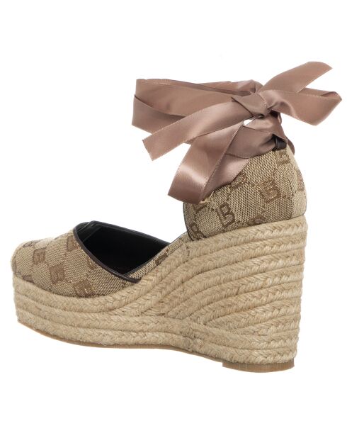 Espadrilles Tia beige/marron - Talon 9.5 cm
