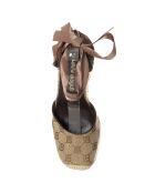 Espadrilles Tia beige/marron - Talon 9.5 cm