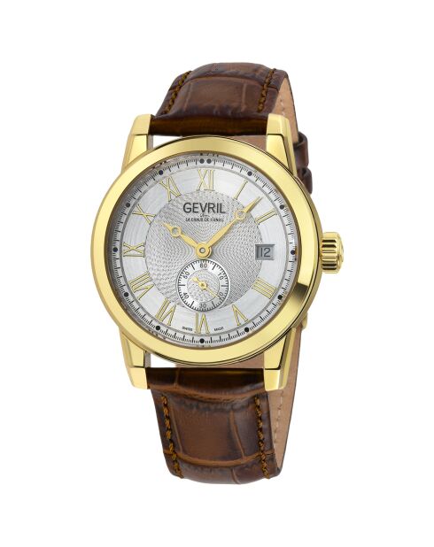 Madison automatisch bruin leren herenhorloge
