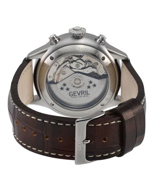 Orologio automatico in pelle marrone da uomo Vaughn
